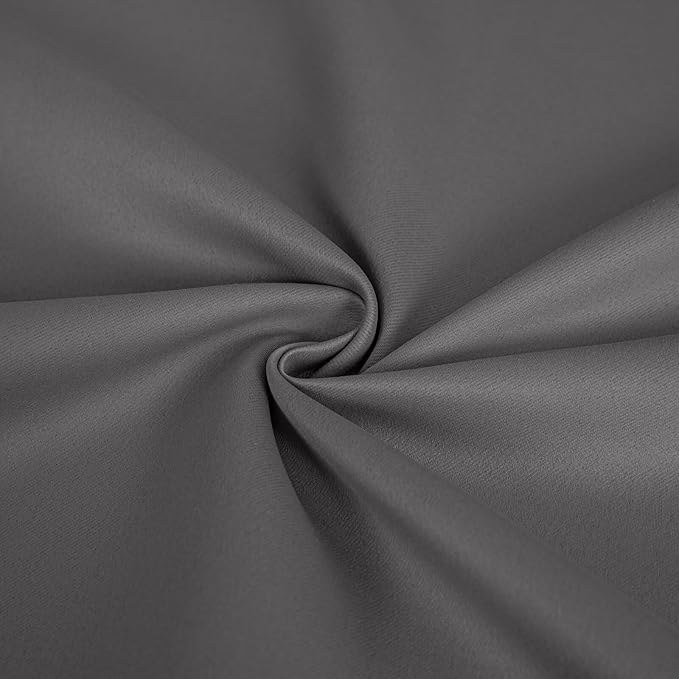 Blackout Curtains 90 Inch Length 2 Panels Set, Black Out Curtains for Bedroom 90 Inch Long, Rod Pocket Energy Saving Room Darkening Drapes for Living Room Window Light Grey(W52 x L90)