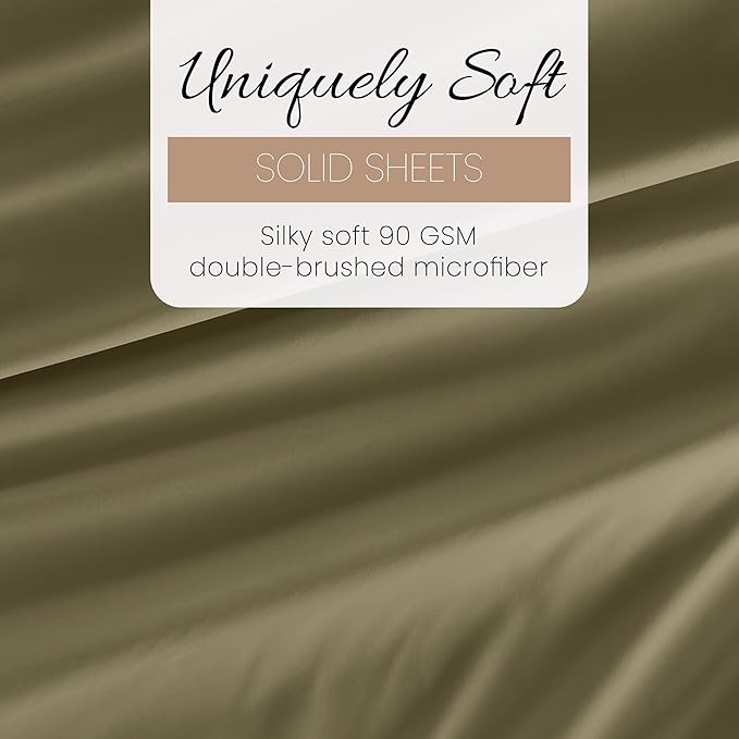 Linen Market Brushed Microfiber Twin Sheet Set 3 Piece – Oeko-TEX Certified Ultra Soft & Wrinkle-Free - 16" Deep Pocket Sheets - Easy Care Twin Size - Sage