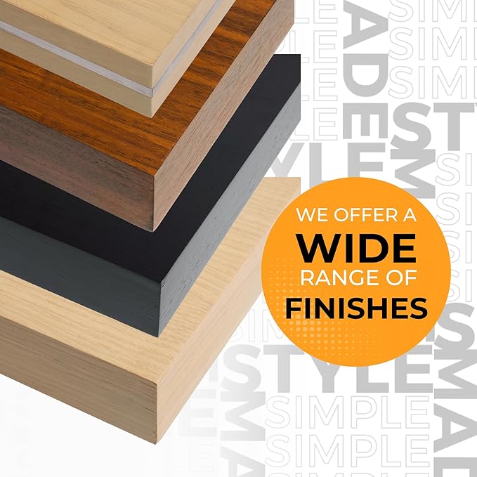 HÜNGSMART 60 Inch Wooden Floating Shelf – Supports 300lbs - Engineered Wood - 5 Foot Long – Oak Finish with Stainless Steel Insert– Includes Laser Welded Precision Wall Bracket (60 x 11 13/16 inches)