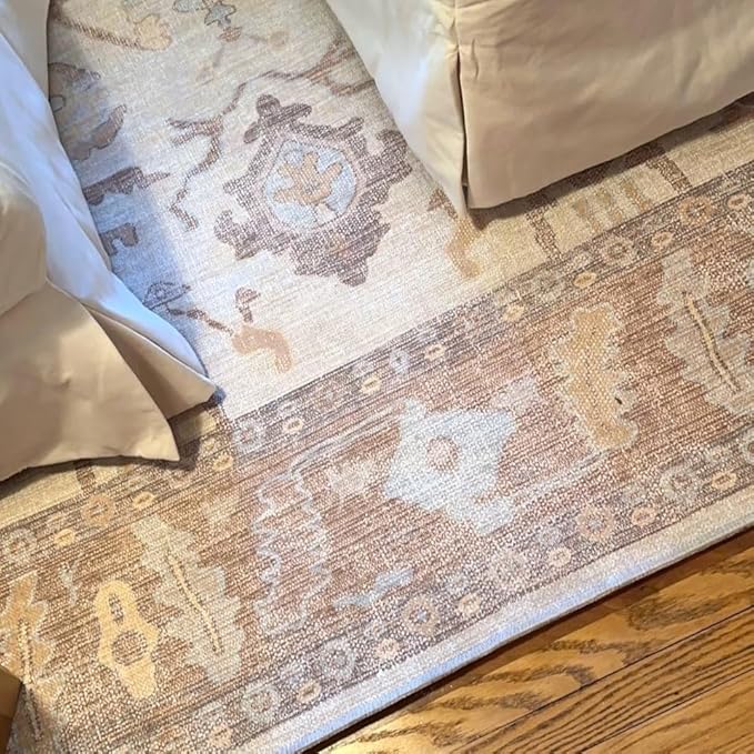 Fame Rugs Brown Modern Oushak Rug 10x13, Vintage Turkish Colorful Oriental Washable Antique Inspired Oversize Area Rugs, Luxury Living Room Bedroom (383BB, 10' x 13')