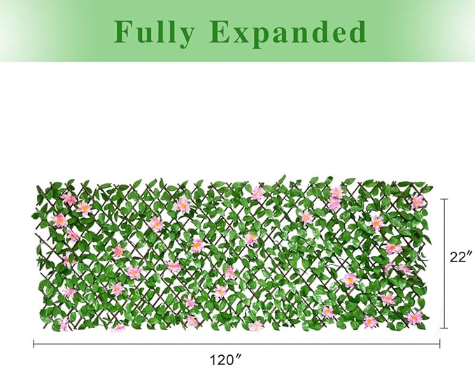 BYBAG Expandable Faux Ivy Fence Privacy Screen for Patio Outdoor Balcony Bedroom Decor,Artificial Leaf Wall Decoration Fencing Panel(Single Sided Leaves)