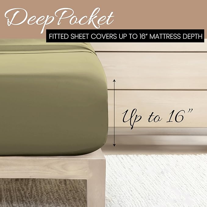 Linen Market Bed Sheets for Full Size Bed (Sage) - Sleep Better Than Ever with These Soft and Cooling Full Sheets - Deep Pocket Fits 16" Thick Beds - 4 Piece Full Sheet Set