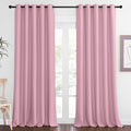 NICETOWN Sliding Door Window Treatment Blackout Patio Door Curtain Panels, Privacy Thermal Drapes for Bedroom Living Room Department with Grommet Top (Rouge Pink, W66 x L110)