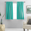 DONREN Turquoise Blackout Curtains for Bedroom - Thermal Insulated Rod Pocket Short Curtain Drapes (42 by 54 Inch,2 Panels)