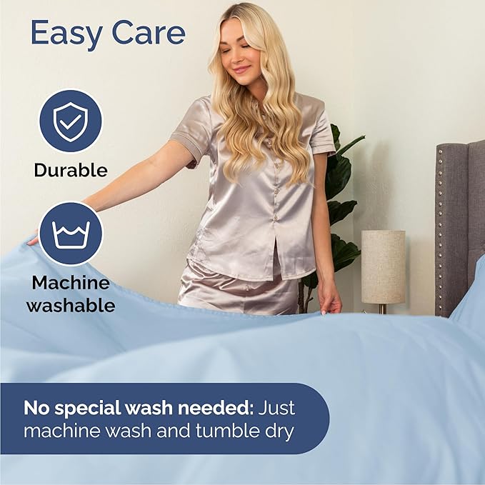 Cal King 6 Piece Sheet Set - Cooling, Comfy & Breathable - Hotel Luxury Bedding, Includes Fitted Sheet for Women, Men, Kids & Teens - 1 Flat, 1 Fitted Sheet, 4 Pillowcases w/Deep Pockets - Sky Blue