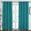 NICETOWN Peacock Teal Blackout Curtains 84inch Length - Chic Thermal Insulated Grommet Room Darkening Window Drapes for Bedroom/Living Room, 1 Panel, W52 x L84
