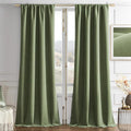Joydeco Coconut Green Velvet Curtains 96 Inches 2 Panels, Luxury Thermal Insulated Soft Green Curtains for Bedroom & Living Room, Room Darkening Velvet Drapes, Rod Pocket (52W x 96L)