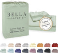 Bella Coterie Luxury Bamboo Viscose Twin Size Sheet Set | 100% Organically Grown | Ultra Soft | Cooling for Hot Sleepers | 18" Deep Pocket [Sea Glass]