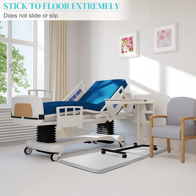 70"x24"x3/4" Thick Medical Bedside Fall Safety Protection Floor Mat for Elderly Senior Handicap,Reducing Injury Risk and Impact, Prevent Bed Falling, Anti Fatigue, Non-Slip Beveled Edge