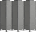 Folding Room Divider, Weave Fiber Privacy Screen, Extra Wide Room Screen Divider Separator, Decorative Separation Wall Divider, Freestanding Room (Grey, 6-Panel)