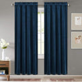 StangH Navy Velvet Curtains 72 inches - Rod Pocket Blackout Thermal Insulated Window Treatment Set Privacy Drapes for Bedroom/Boys Room, Navy Blue, W52 x L72 inch, 2 Panels