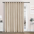 Macochico 100" Wx84 L Taupe Full Blackout Curtains for Sliding Door, Thermal Insulated Drapery for Living Room Bedroom Windows Patio Door, Modern Chenille Grommet Curtains with Tieback 1 Panel