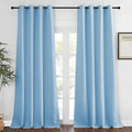 NICETOWN Blackout Room Darkening Window Curtain - Thermal Insulated Solid Grommet Blackout Patio Door Curtain/Drape for Living Room (Blue, 1 Panel, 52 by 95-inch)