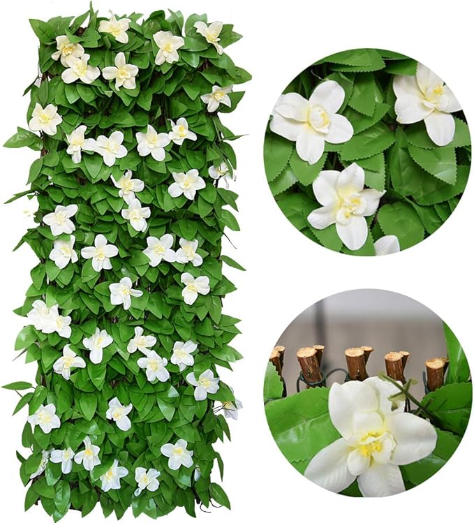 GLANT Expandable Fence Privacy Screen for Balcony Patio Outdoor,Decorative Faux Ivy Fencing Panel,Artificial Hedges (Single Sided Leaves)