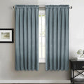 StangH Stone Blue Velvet Curtains - Thermal Insulated Blue Home Decoration Kids Room Privacy Protect Noise Reducing Window Curtain Panels for Bathroom/Bay Window, W52 x L63, 2 Panels