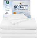 California Design Den Split King Sheets Sets for Adjustable Bed - Buttery Soft 800 Thread Count, 100% Cotton Sateen, Durable Bedding Set - White