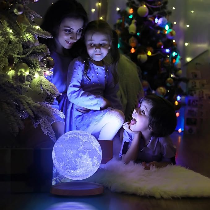 Levitating Moon Lamp Galaxy Lamp 6 inch 18 Colors LED 3D Moon Light, Remote & Touch Control Lava Lamp Moon Night Light Gifts for Girls Boys Kids Women Birthday