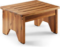 Holana 9" Acacia Wood One Step Stool for Adults - 300 Lbs Wooden Step Stools Heavy Duty for High Bed Riser, Bathroom, Bedroom - Small Stepping Stool for Elderly, Seniors, Kids, Handicap Use Indoor