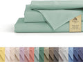 Linen Home 100% Cotton Percale Sheets King Size, Pastel Turk, Deep Pocket, 4 Pieces Set - 1 Flat, 1 Deep Pocket Fitted Sheet and 2 Pillowcases, Crisp Cool and Strong Bed Linen