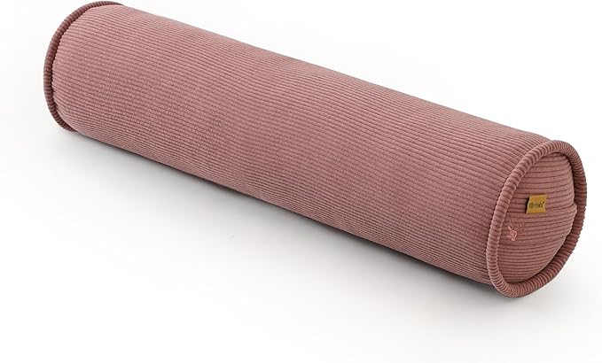 Long Pillow for Bed – Corduroy Round Bolster Pillow for Adults, Decorative Body Pillow for Sleeping or Sofa Support,39 x 7.87 Inches,Brick Brown