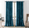 SMILETIME Tranquil Blue Crushed Velvet Curtains 52x84 inch Luxurious Thermal Insulated Soundproof Drapes for Living Room Bedroom Office Soft and Durable Light-Filtering Window Treatments, 2 Panels