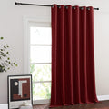 NICETOWN Blackout Sliding Glass Door Curtains, Room Darkening Thermal Insulated Curtains for Living Room Bedroom, Extra Wide Window Drapes, 1 Panel, W80 x L118, Burgundy Red