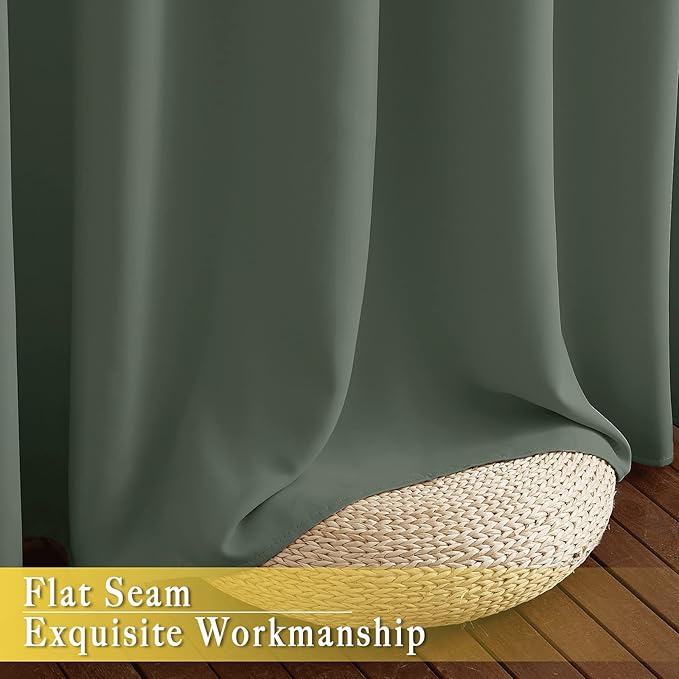 NICETOWN Blackout Curtain Window Treatment Thermal Curtain Solid Grommet Room Darkening Drape for Bedroom/Living Room, Dark Mallard, 1 Panel, W46 x L80