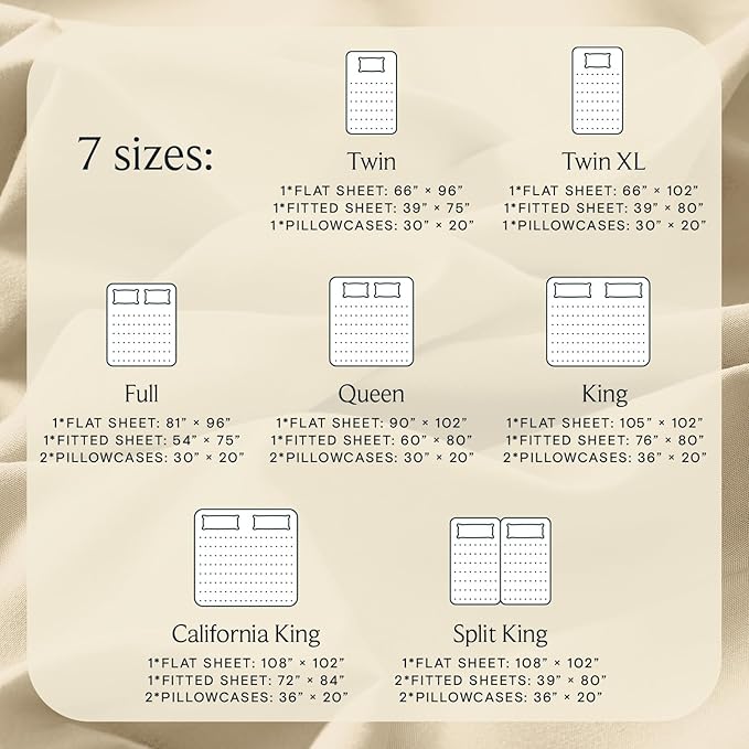 LuxClub 4 PC Queen Sheet Set, Deep Pockets Wrinkle Free Cooling Bed Sheets Hotel Bedding for Women, Men, Includes 1 Fitted Sheet, 1 Flat Sheet and 2 Pillowcases-Cream