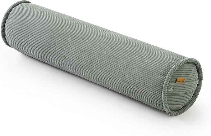 Cuddle Pillow – Corduroy Long Body Pillow for Adults, Cozy Bolster Pillow for Bed, Soft & Supportive for Relaxing Sleep,39 x 7.87 Inches,Grey Green