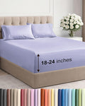 Extra Deep Twin Sheet Set - 4 Piece Breathable & Cooling Sheets - Hotel Luxury Bed Sheets Set - Easy & Secure Fit - Soft, Wrinkle Free & Comfy Sheets Set - Lavender Sheet Set with Extra Deep Pockets