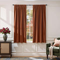 Lazzzy Velvet Blackout Curtains Thermal Insulated Room Window Drapes Super Soft Luxury Curtains for Living Room Bedroom Rod Pocket 2 Panels, Burnt Orange, 52" W x 63" L