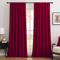 Joydeco Customized Curtains, 100% Blackout Curtains for Bedroom and Living Room, Heavy Duty Luxury Thermal Insulated Red Velvet Curtains Rod Pocket & Back Tab 1 Panel, Custom Size