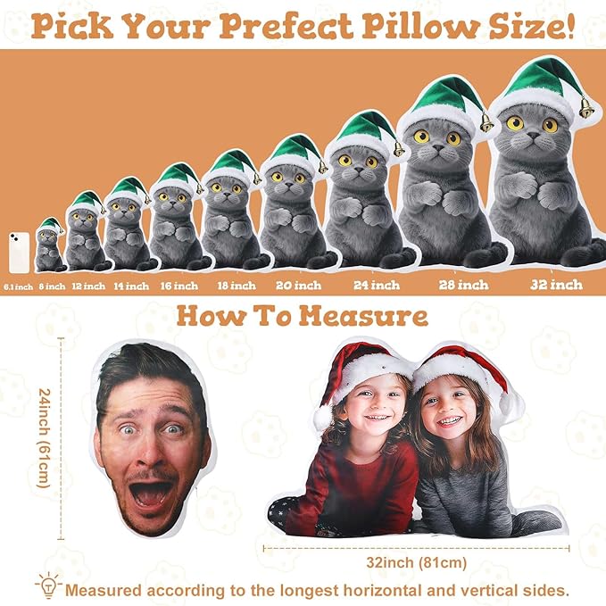 Custom4U Custom Pet Pillow with Picture Funny Shaped Pillow Personalized Custom Body Pillow Customized Pet Pillow with Photos (20inches)