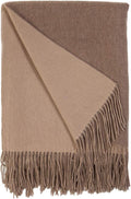 Alashan Cashmere Blend Double Faced Throw-Super Soft and Luxe Fabric- Perfect for Cozy Nights! 95% Merino Wool/5% Cashmere, 50" x 70", Great Gift Item. - Mushroom & Bisque