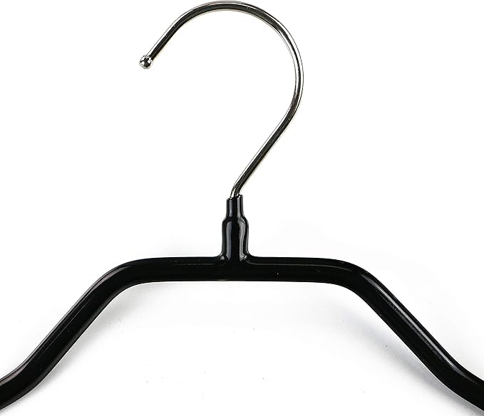 Mawa by Reston Lloyd BodyForm Series Non-Slip Space-Saving Clothes Hanger For Jackets, Suits & Coats, 16-1/2", Style 42/L, Set of 5, Black