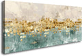 DZL Art A74698 brown And blue Abstract Painting Modern Decor Wall Art Tan color Canvas Gray Painting Contemporary Decor Abstract Canvas Living Room Art