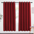 NICETOWN Burgundy Red Blackout Curtains for Bedroom 72 Inches Long, Thermal Insulated Room Darkening Grommet Window Curtains for Living Room Nursery, 66 inch x 72 inche, 1 Panel