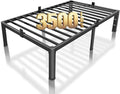 ROIL 18 Inch Twin XL Bed Frame with Rounded Corner and Headboard Hole Mattress Retainers 3500LBS Metal Heavy Duty Steel Slats No Box Spring Needed Platform Noise-Free Easy Assembly