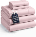 Casa Platino Bedding Sheets and Pillowcases, Pre-Washed Ultra Soft Split King Bed Sheets Set, Hydro-Brushed Microfiber Cooling Split King Size Sheet Set, Deep Pockets - Sepia Rose