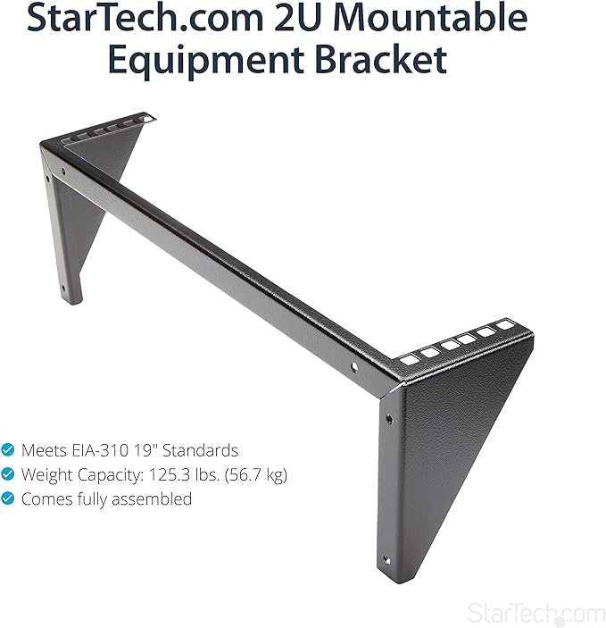 StarTech.com 2U Vertical Wall Mount Patch Panel Bracket - Steel Rack Mount Bracket w/Hardware for 19" Network, Server and Data Equipment , TAA (RK219WALLV)