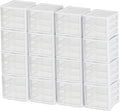 Sterilite ClearView Compact Stacking 3 Drawer Storage Organizer System for Crafting Supplies, Home Office, or Dorm Room, (16 Pack)