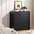 3 Drawer Dressers for Bedroom, 32" Wide Wood Storage Dresser & Chest of Drawers Organizer, Large Modern Dressers with 3 Drawer Storage Organizer for Bedroom Living Room Hallway Closet, Black