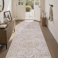 PADOOR 2X10 Runner Rug,Runners for Hallways,Soft Beige Washable Bedside Rugs for Bedroom,Non Slip Long Rug for Hallways Entryway Laundry Room Stair Kitchen Bathroom
