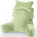 SLIGUY Reading Pillow-Bed Rest Pillow with Detachable Neck Roll & Higher Support Arm for Sitting in Bed Couch or Floor-Backrest Reading Pillow Adult Back Pillow for Reading/Watching TV/Gaming,Green