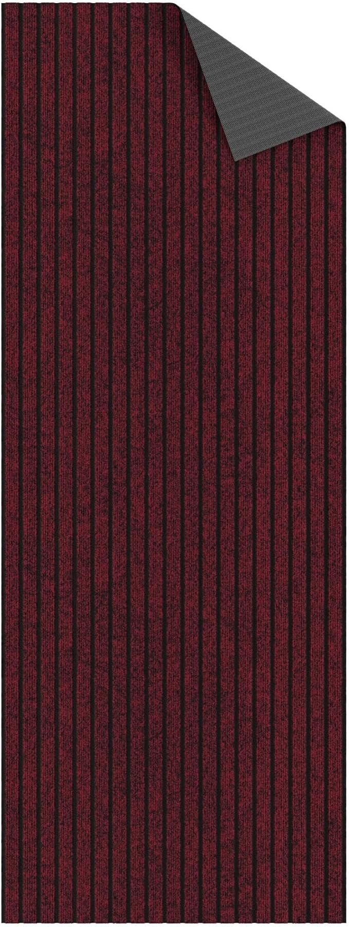 Ottomanson 2'7" x 9' Hallway Runner with Scraper Pile Extra Durable Non-Slip Rug Mat for Indoor & Outdoor Use - Ideal for Kitchen, Entryway, Patio & Garage - High-Traffic Carpet, Red