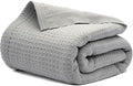 Salt Earth 100% Cotton Throw Blanket, King, 106"X92" Waffle Throws for Home, Bedrooms, Outdoor & Office Couch, Modern Room Decor Blankets, Lightweight, All Season Western Blanket (Scottish Grey)