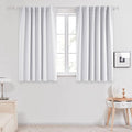 Deconovo Blackout Curtains, Thermal Insulated, W52 x L45 2 Panels, Back Tab, Machine Washable, Room-Darkening Drapes for Bedroom/Living Room Star White
