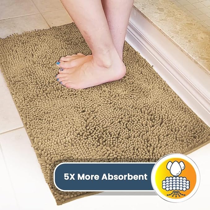 Muddy Mat® Shown on TV – Super Absorbent Door Mat Indoor, Microfiber Quick Dry Chenille Entryway Rug, Non-Slip Front Door Mat, Indoor Mats for Entryway, Machine Washable Pet Rug, Beige 24"x36"