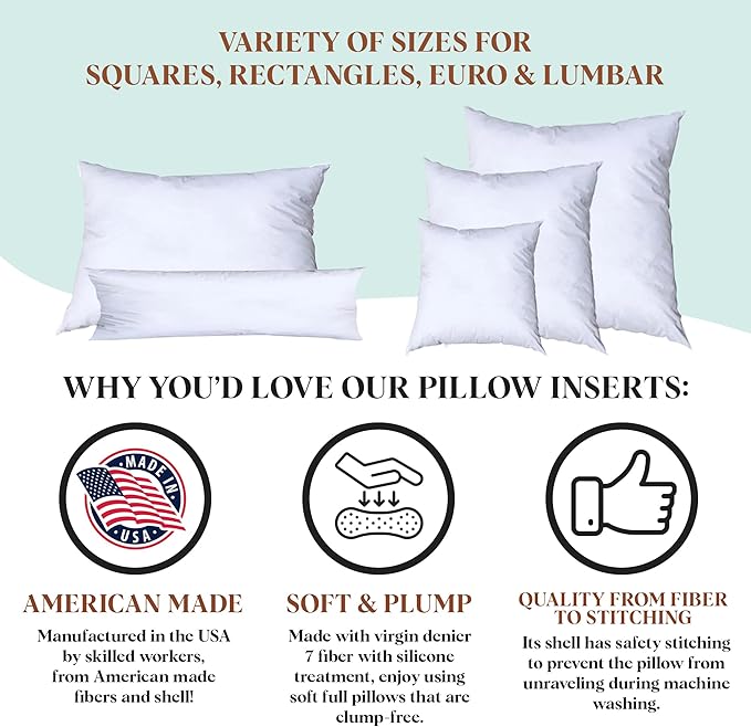 Pillowflex Synthetic Down Pillow Insert - 14x24 Down Alternative Pillow, Ultra Soft, Large Rectangle, Lumbar, Travel, Neck, Sleeping Pillow - 1 Decorative Pillow Form