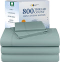 CALIFORNIA DESIGN DEN Authentic Soft Split King Sheets, 800 Sateen 100% Cotton, Cooling Than Egyptian Cotton Sheets, Split King Size Cotton Sheets Set 5 Pc Set with Deep Pockets No Pop-Off (Soft Teal)